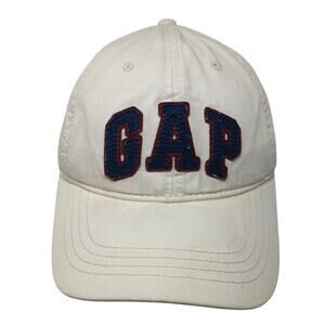 Gap Strapback Baseball Cap Beige Large Adjustable Embroidered 6 Panel Cotton